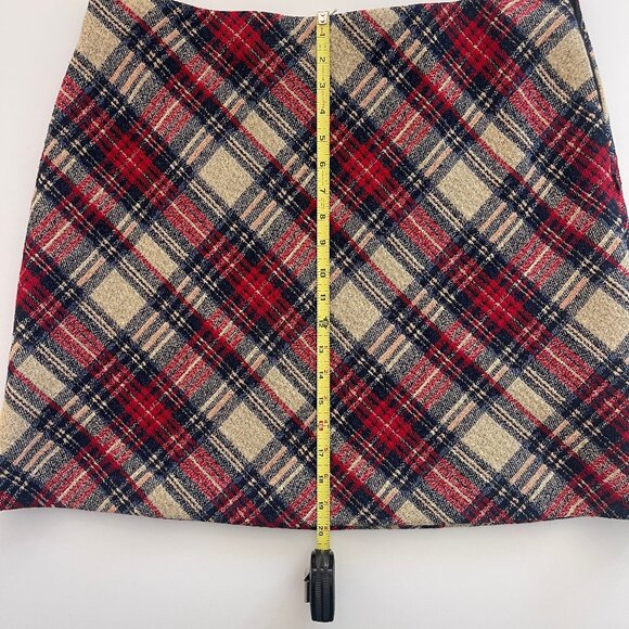 Ann Mashburn: Plaid Penny Skirt Red/Blue/Natural Tartan Jacquard XL - Picture 6 of 7